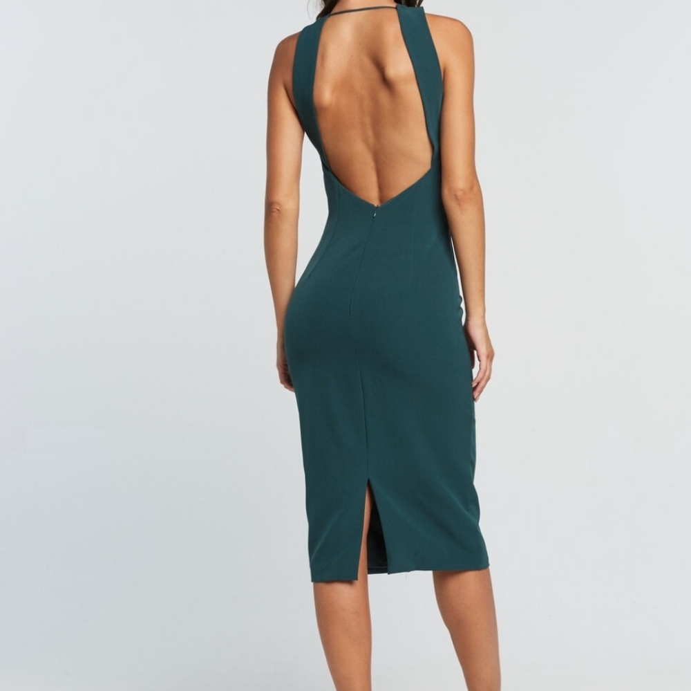 Bardot Elsy Backless Dress in Dark Green